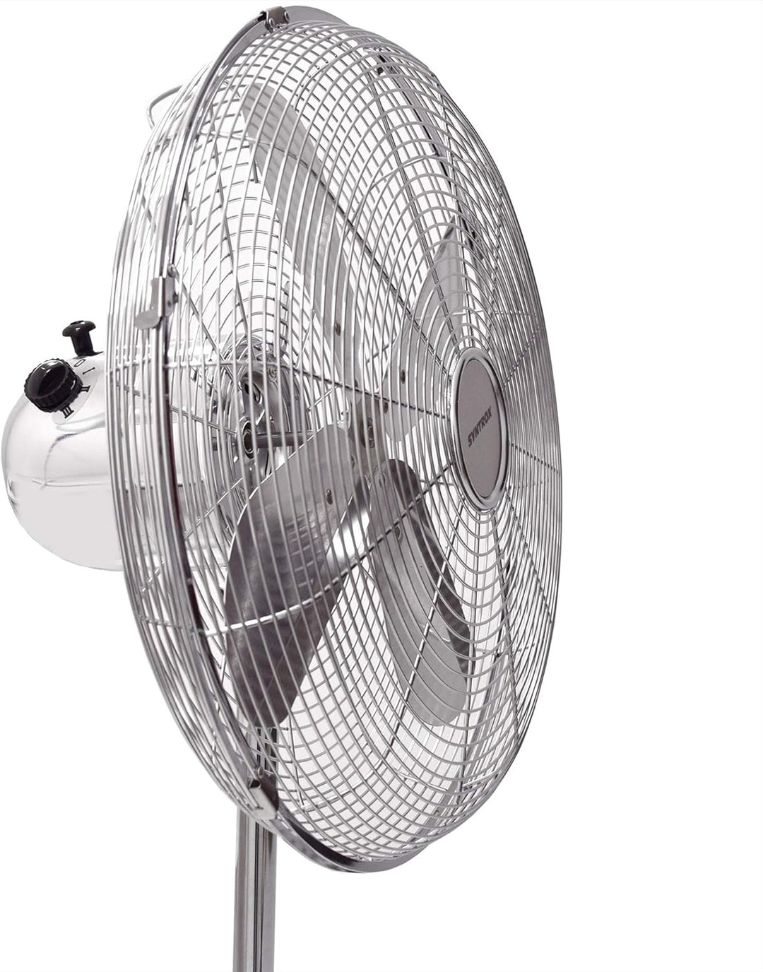 Syntrox Germany SVT-50W Chrome Retro Ventilator mit Oszillation Axialventilator Standventilator Wind