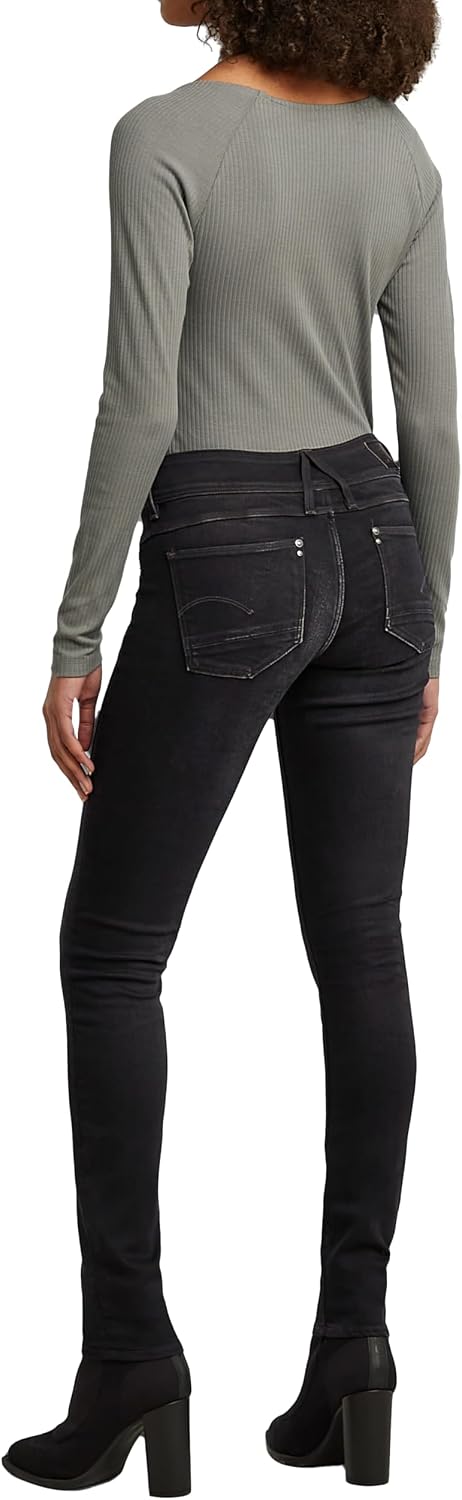 G-STAR Damen Lynn Mid Skinny Jeans 23W Schwarz (Dusty Grey D06746-b472-a799), 23W Schwarz (Dusty Gre