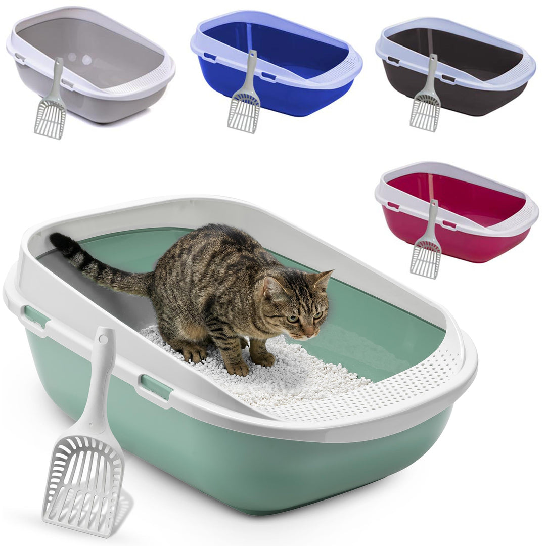 XXL Katzentoilette Schale 65 cm Agave mit Rand und Schaufel, agave