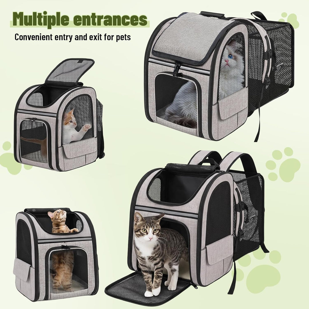 Hunderucksack Erweiterbar - Hunderucksack Bis 8kg, Faltbare Katzen Rucksack für Katzen Hunde mit Inn