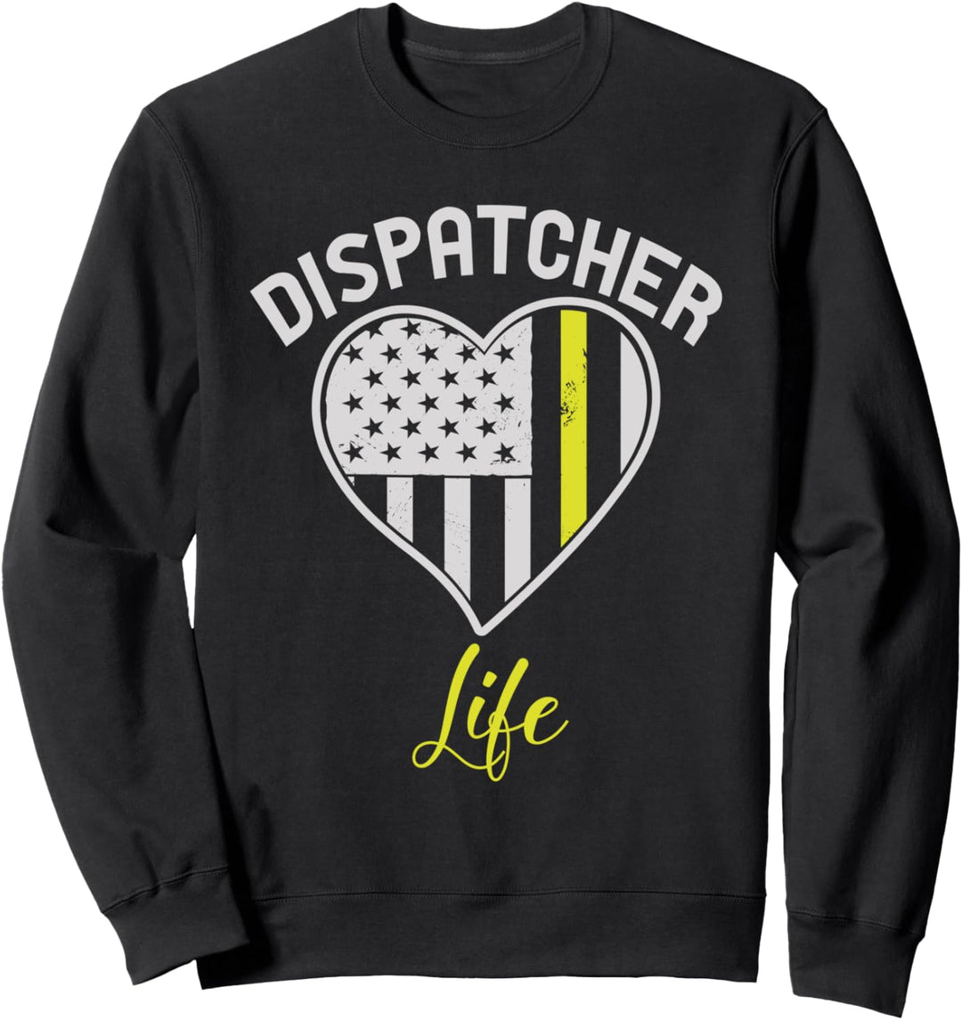 Dispatcher dünne gelbe Linie patriotische amerikanische Flag Sweatshirt