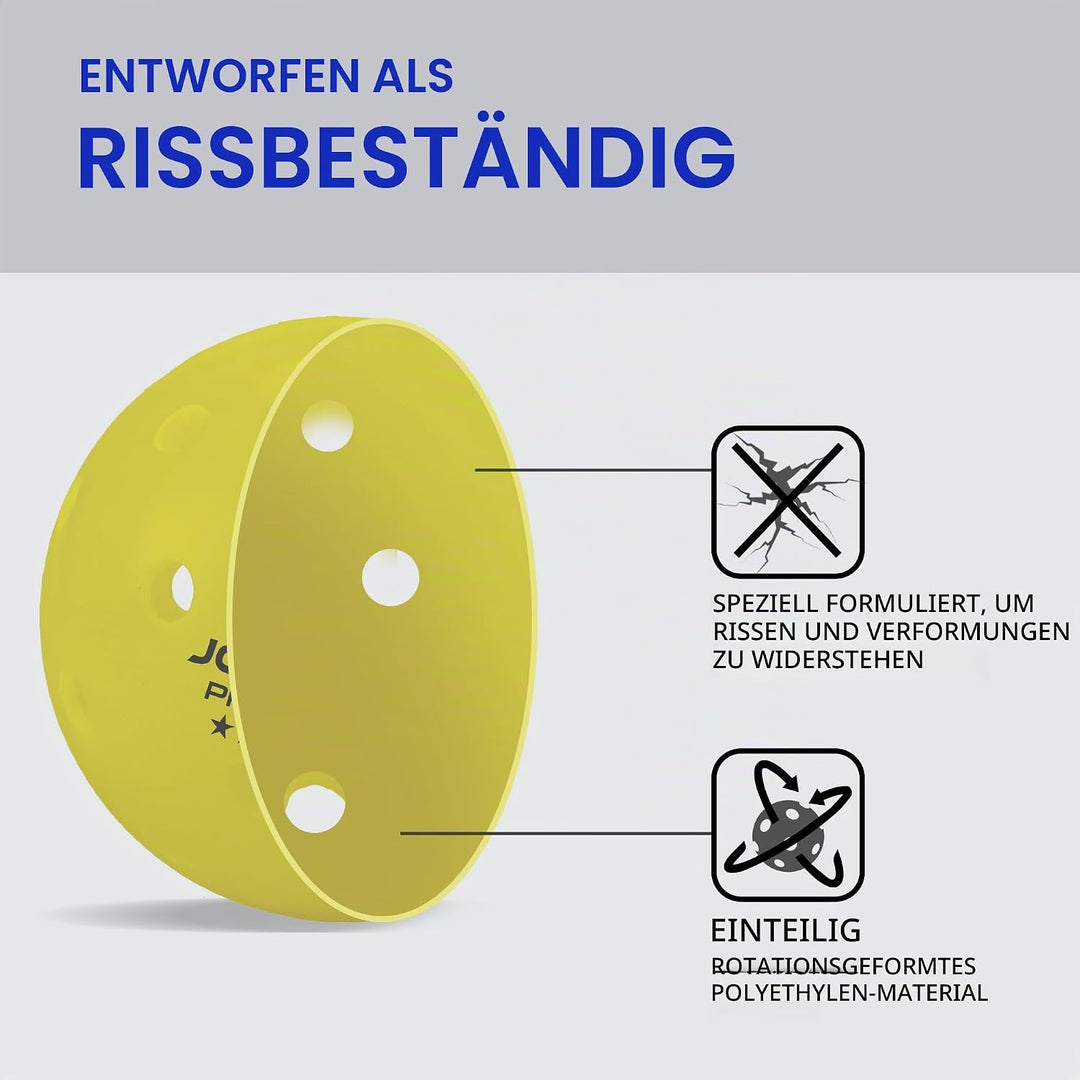 JOOLA Pickleball Primo 3Sterne hochwertige Outdoor und Indoor Spiel-Bälle mit USAPA Zertifizierung,