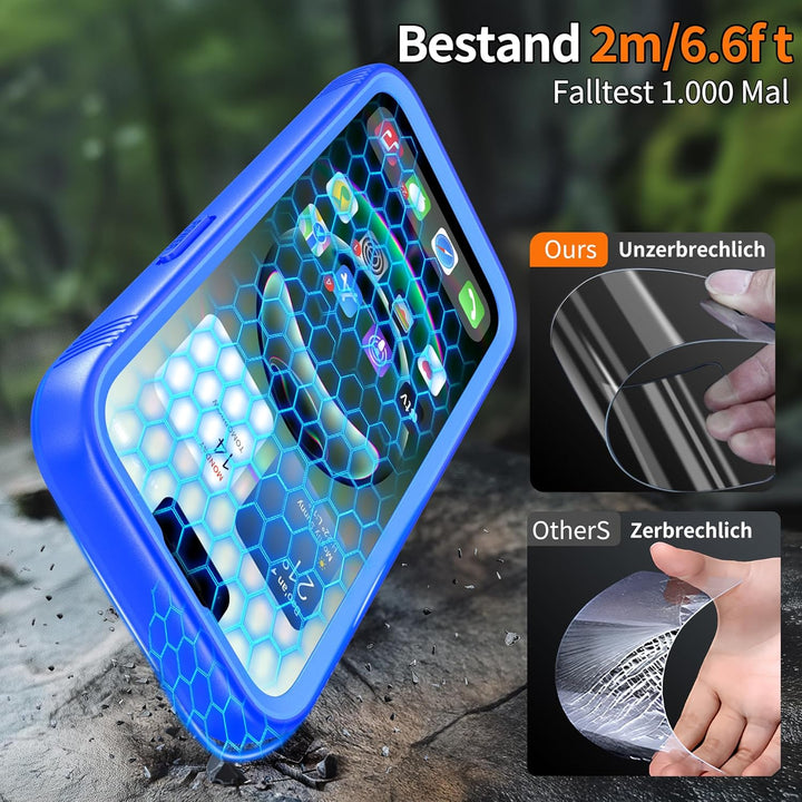 Cozycase TOP Militärschutz für iPhone 16e 17e wasserdichte 360 Grad Hülle - 2m Sturzfest Panzerhülle