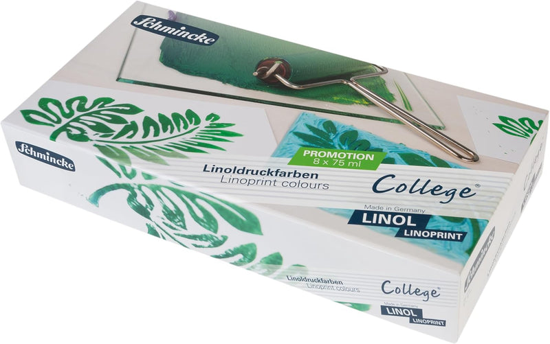 Schmincke - College® Linol, Linoldruckset mit 8 x 75 ml Tuben, 84 708 097, Künstler-Linoldruck-Farbe