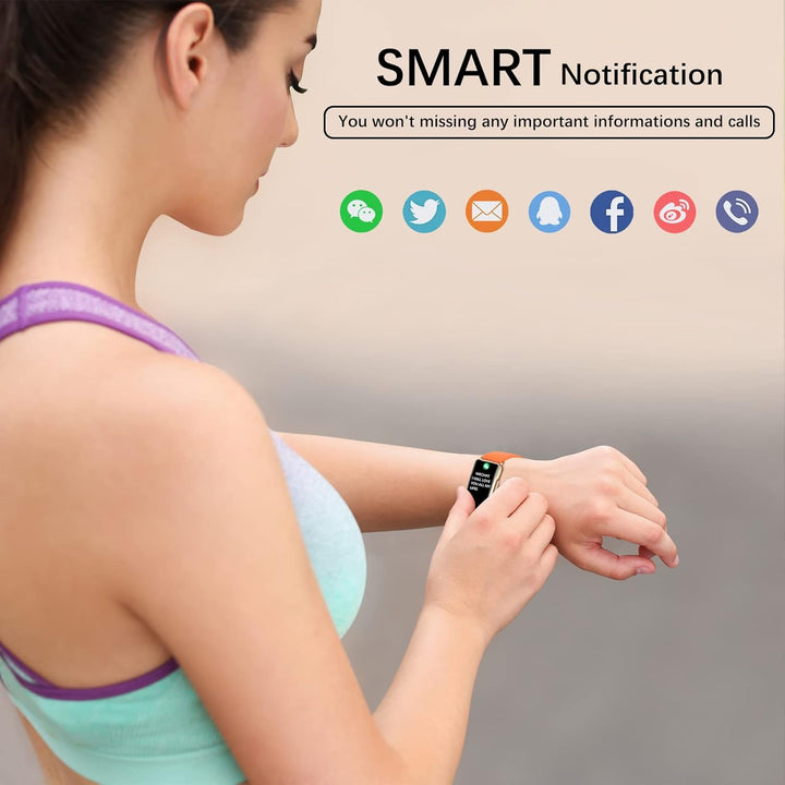 Smartwatch Damen, Schrittzähler Uhr IP68 Wasserdicht Fitness Tracker mit 123 Sportmodi, Fitnessuhr D