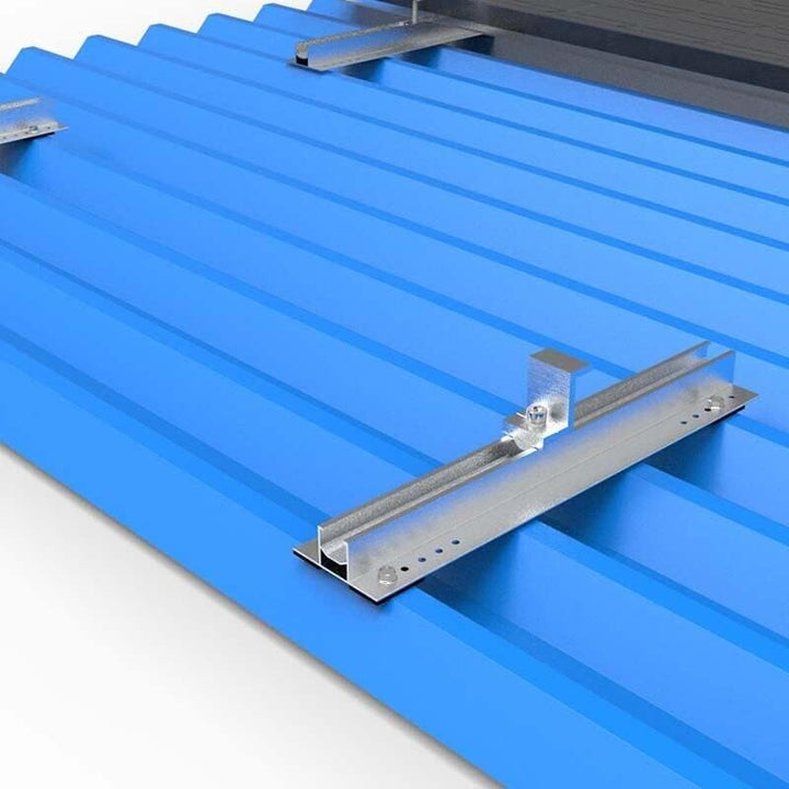 Solarmodul Alu Halterung Befestigungssystem Trapezblech PV Befestigungsschiene Schiene 400MM Endklem