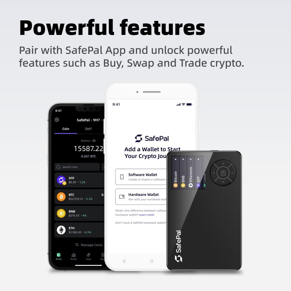 SafePal S1 – Cryptocurrency Hardware Wallet, sichere Aufbewahrung privater Schlüssel, Kühlspeicher f