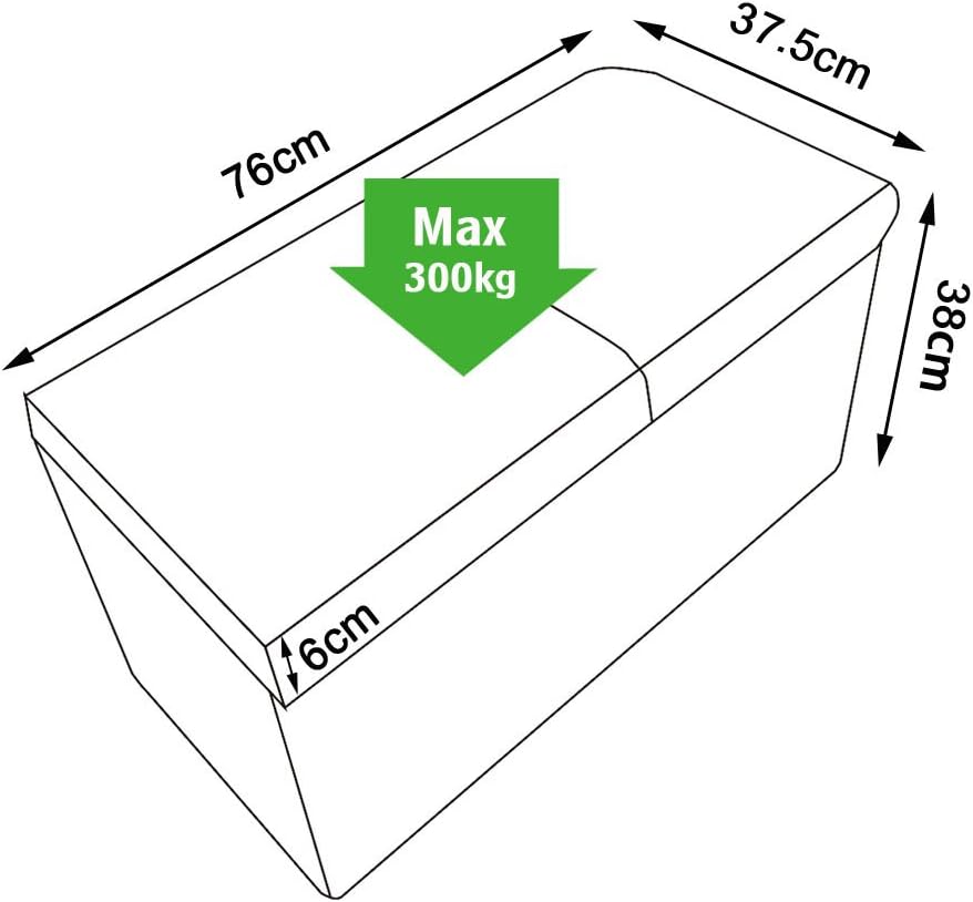 dibea Sitzhocker faltbar max 300 kg Leinen, 76x38x38 cm braun, 76x38x38 cm Braun