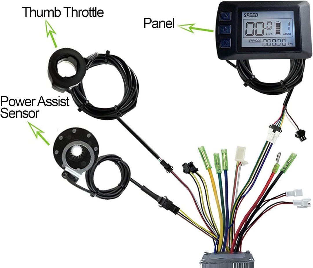 VGEBY Elektrofahrrad-Controller-Kit, Elektrofahrrad-Motorsteuerung 15A Gemeinsamer Controller 36V 48