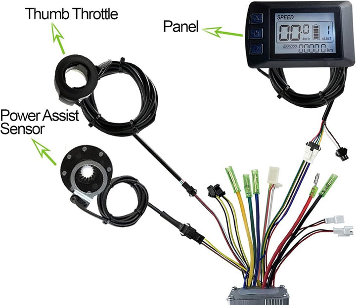 VGEBY Elektrofahrrad-Controller-Kit, Elektrofahrrad-Motorsteuerung 15A Gemeinsamer Controller 36V 48