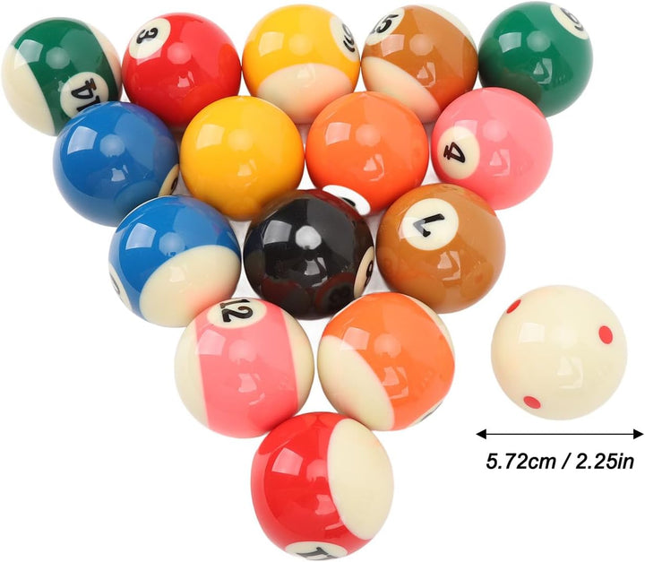 Billardkugeln Set, 16 Stück Billiard Kugel Set 5,72 cm/2,25 Zoll Durchmesser Billardtisch Kugeln Set