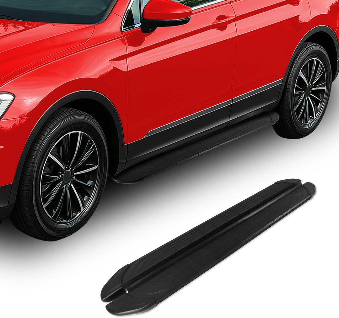 Trittbretter Seitenschweller kompatibel mit Nissan Qashqai J10 2006-2014 Alu Schwarz 2 TLG