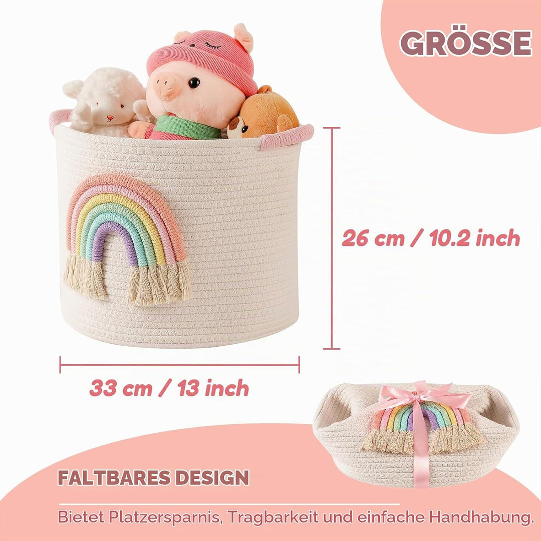 Aufbewahrungskörb für Spielzeug, Korb Kinderzimmer Aufbewahrungskorb Wickeltisch Organizer Gewebtem
