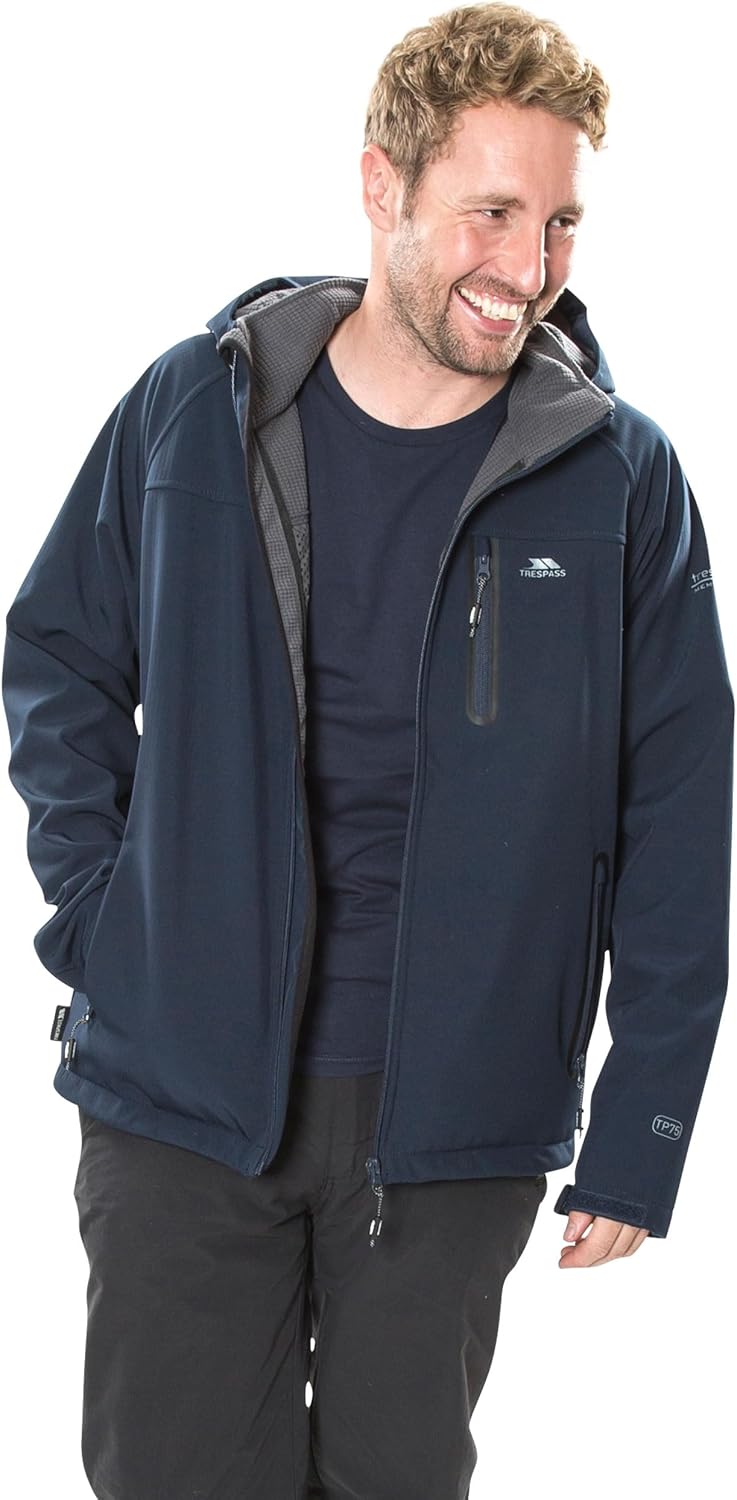 Trespass Herren Accelerator Ii Wasserdichte Softshelljacke Mit Abnehmbarer Kapuze (1er Pack)