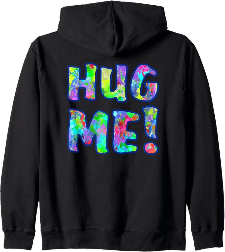 Message - HUG ME - colorful pattern blue outline - Fan Fun Kapuzenjacke