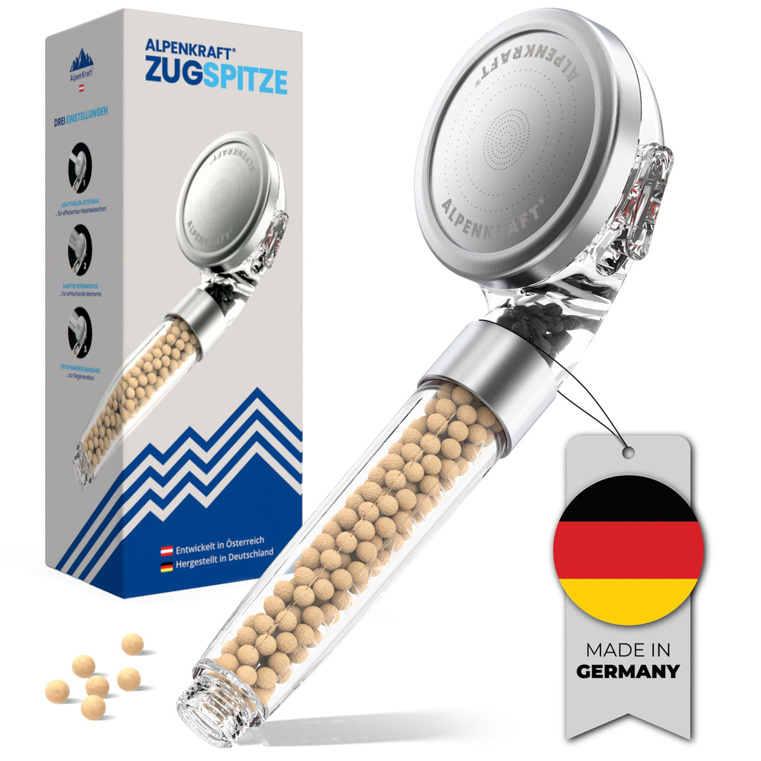 ALPENKRAFT - ZugSpitze Made in Germany Duschkopf wassersparend druckerhöhend