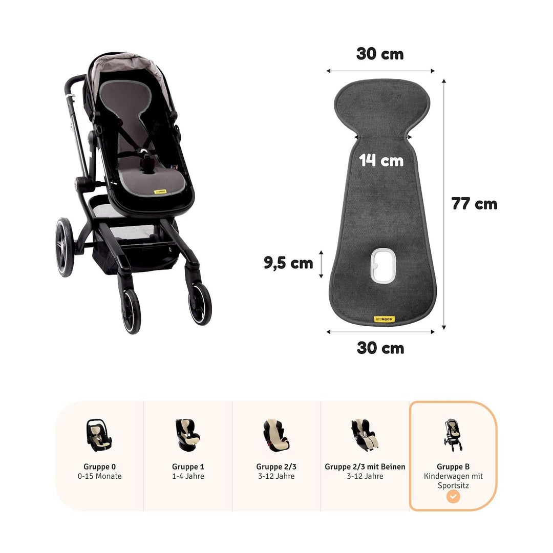 AeroMoov - Baby Sitzauflage Air Layer - Einlage Für Autositz oder Kinderwagen - Gruppe B - Antischwi