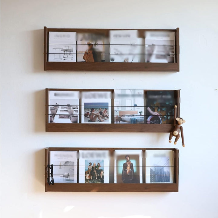 TOMYEUS bücherregal Hölzerne Bücherregal Mehrzweck Wandhänge-Bücherregale Wandlager for Wohnzimmer,