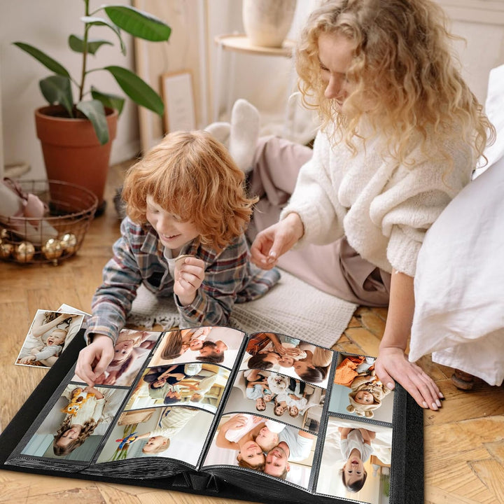 Lanpn Baby-Fotoalbum, 10 x 15 cm, 600 Taschen, Leineneinband, Fotobuch für Neugeborene, Bebe Album,