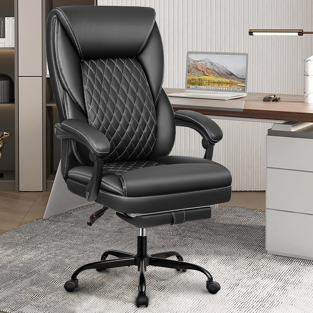 BestEra Bürostuhl Office Chair, Grosser und hoher Chefsessel mit Fussstütze, Ergonomischer Schreibti