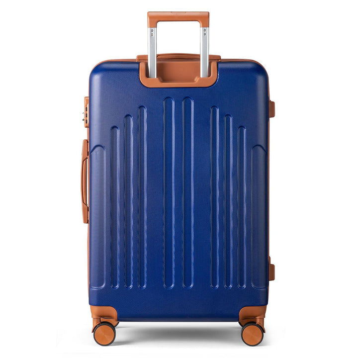 LALAHO Reisekoffer Handgepäck Koffer Hartschale (M, Navy-Braun) Navy-braun M/55CM, Navy-braun M/55CM