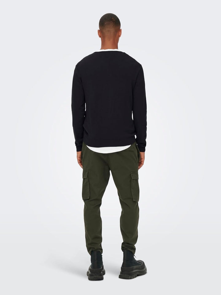 ONLY &amp; SONS Male Strickpullover ONSWYLER Pullover XS Black/, XS Black/