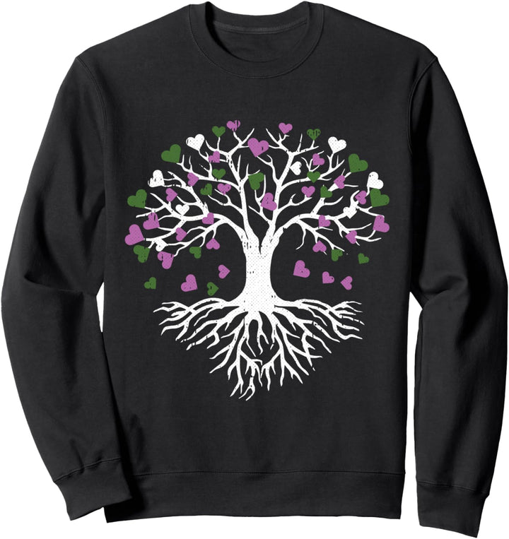 Tree Root Gender-queer Pride Heart Leaves Proud LGBT-Q Ally Sweatshirt