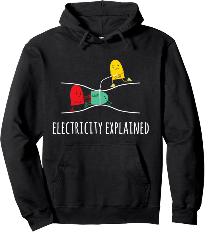 Electricity Explained Elektrizität Erklärt - Strom Physik Pullover Hoodie