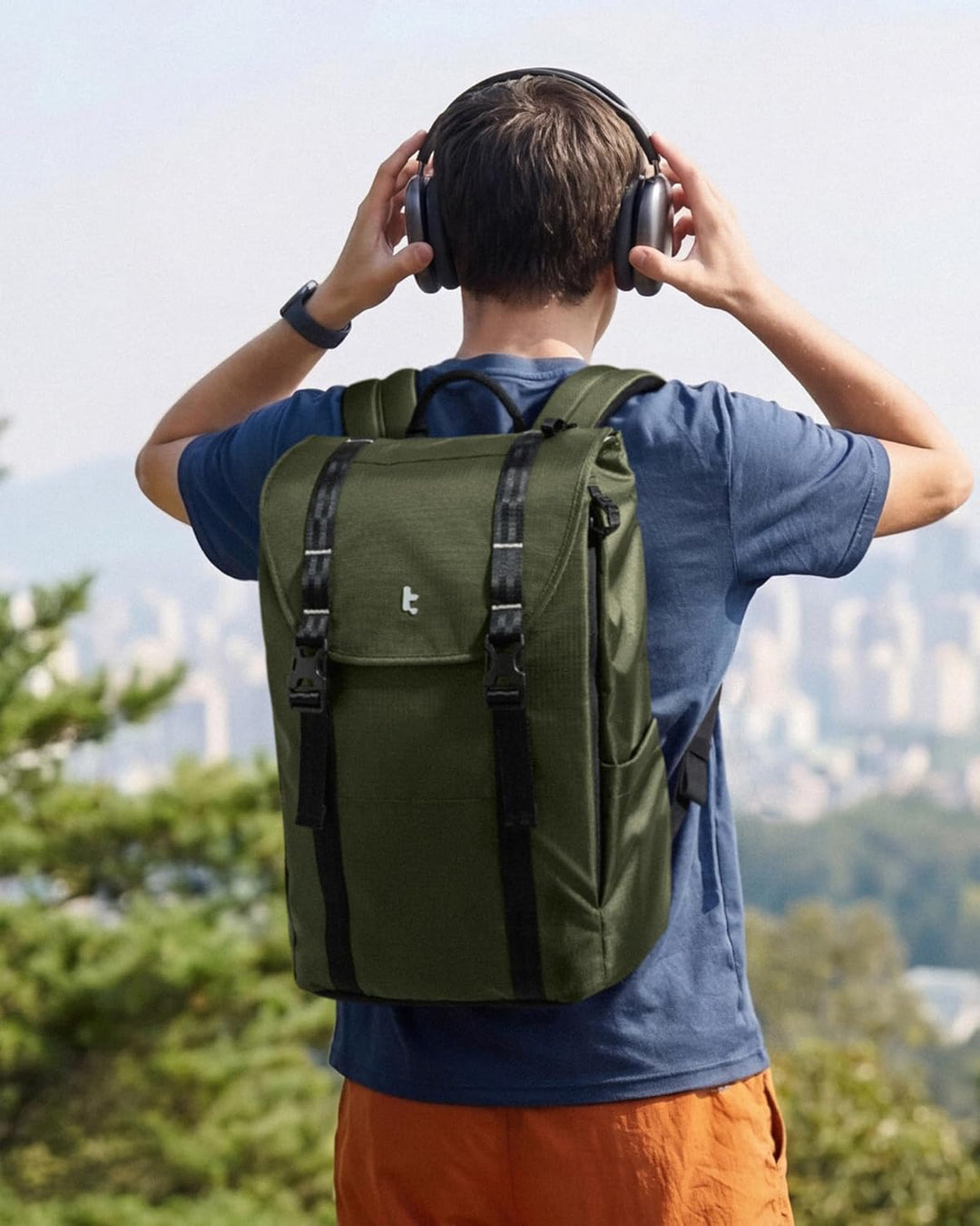 tomtoc Laptop Rucksack, 22L Vintage Tagesrucksack für 13-16 Zoll Laptops, Leicht & Wasserabweisend,