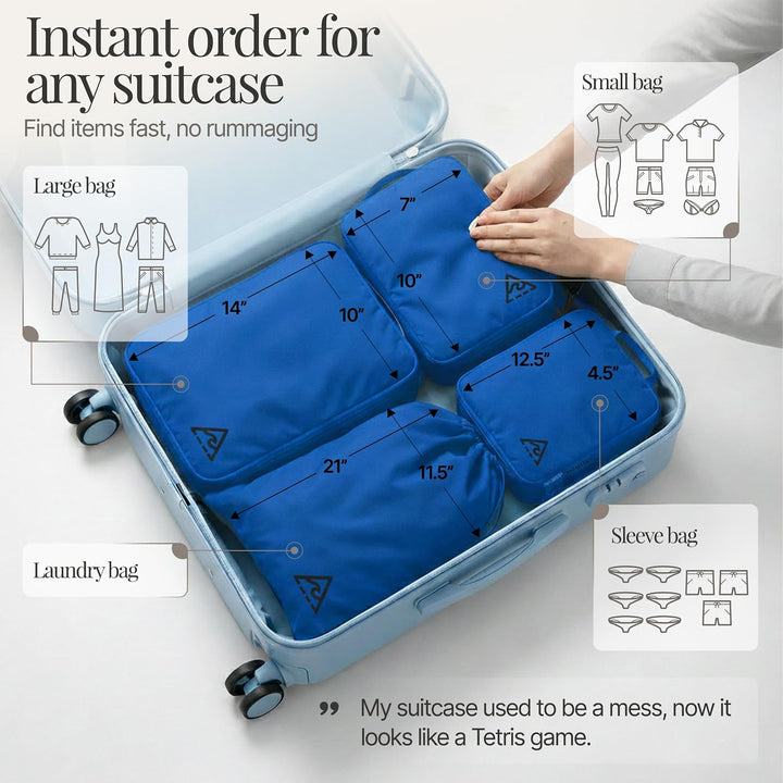 Deluxe-Kompressions-Verpackungswürfel für Reisen – maximiere den Platz im Gepäck mit patentiertem Hy