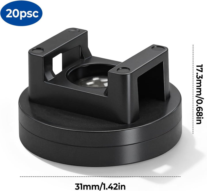 20 Stück Magnetische Kabelbinder-Halterungen, 31 mm Basis, magnetische Kabel-Clips, Magnetkabelhalte