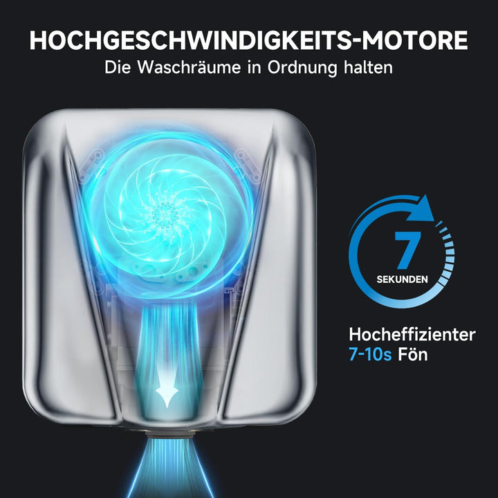 AIKE AK2812 Händetrockner Elektrisch, High-Speed 7 S Trockenzeit, elektrische Trockner geeignet für