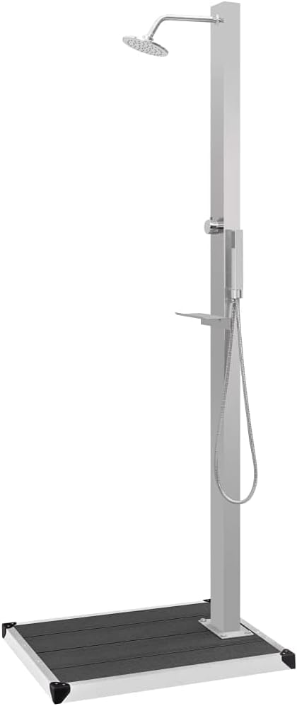 vidaXL Gartendusche mit Bodenelement Aussendusche Dusche Garten Duschwanne Campingdusche Pooldusche