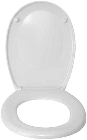 WENKO WC-Sitz Bergamo Weiss - Antibakterieller Toilettensitz, verstellbare, rostfreie Edelstahlbefes