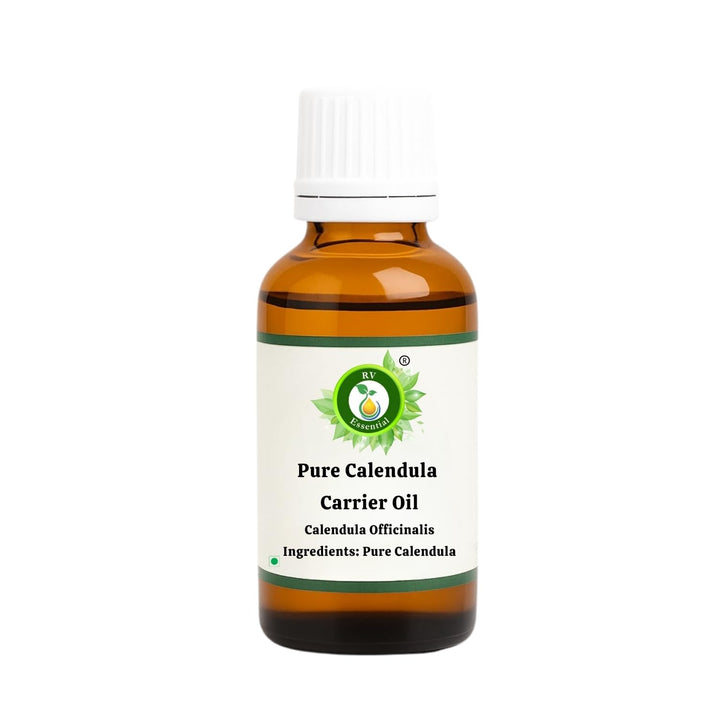 R V Essential Reines Calendula Träger Öl 50ml (1.69 Unzen) - Calendula officinalis (100% reines und