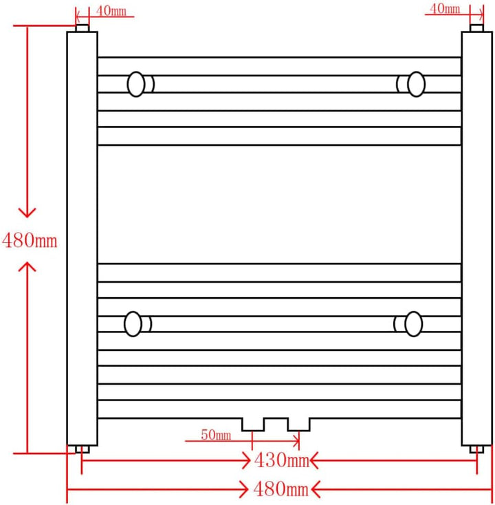 vidaXL Handtuchheizkörper Badheizkörper Badheizung Handtuchwärmer 480 x 480 mm Droit, Droit