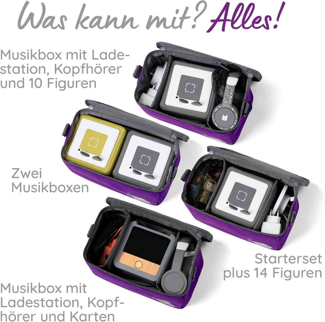 fantifant Musikbox Tasche für Toniebox [ + Netzbeutel für Tonie Aufbewahrung ] Flexible TRANSPORTTAS