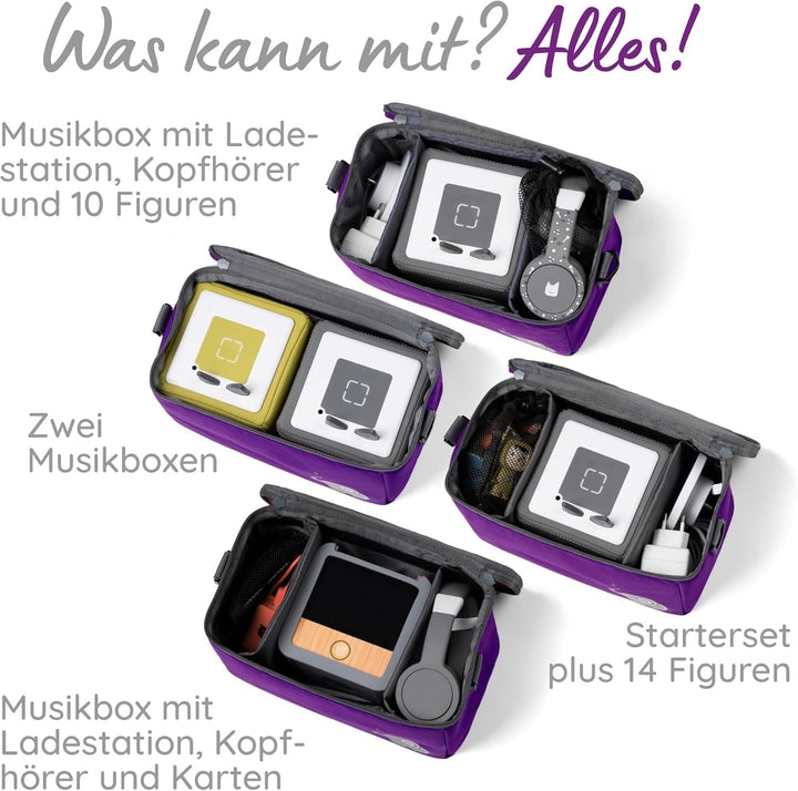 fantifant Musikbox Tasche für Toniebox [ + Netzbeutel für Tonie Aufbewahrung ] Flexible TRANSPORTTAS