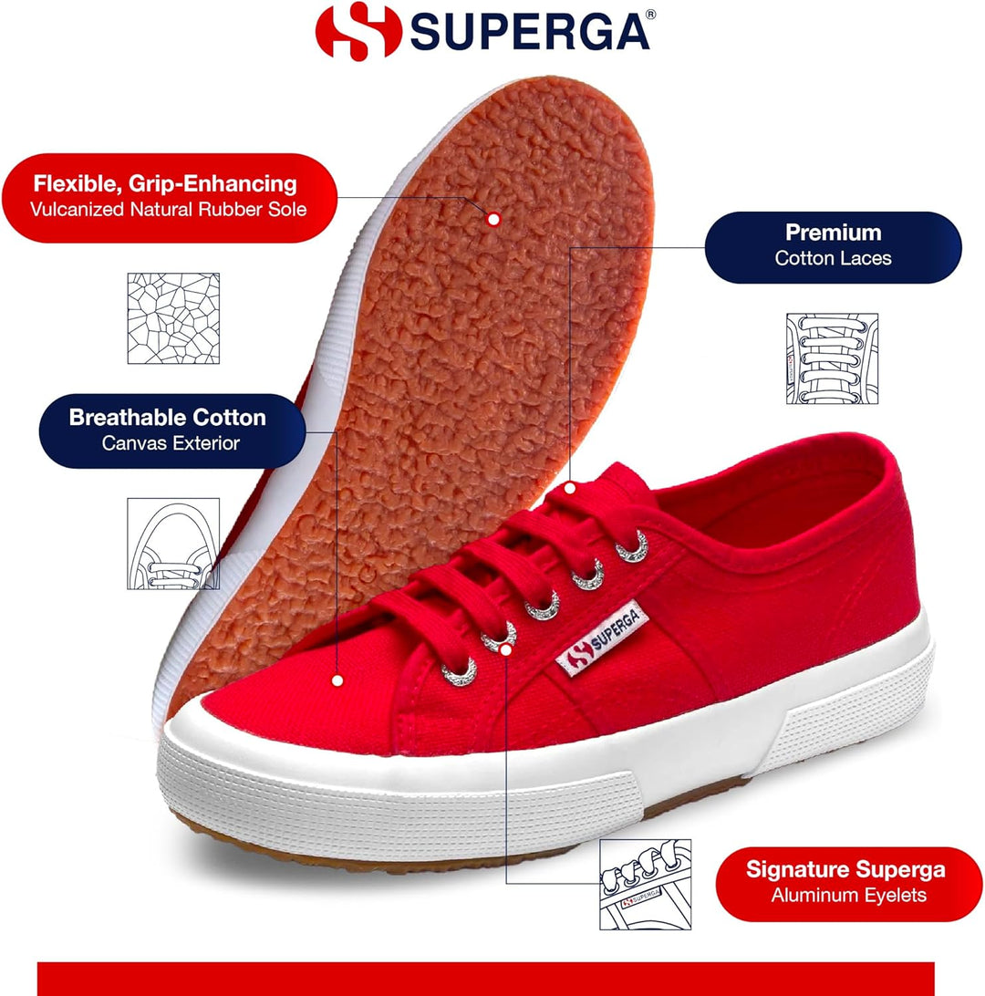 Superga 2750 Linu, Damen Schnürsneaker 39 EU Rot Red White, 39 EU Rot Red White