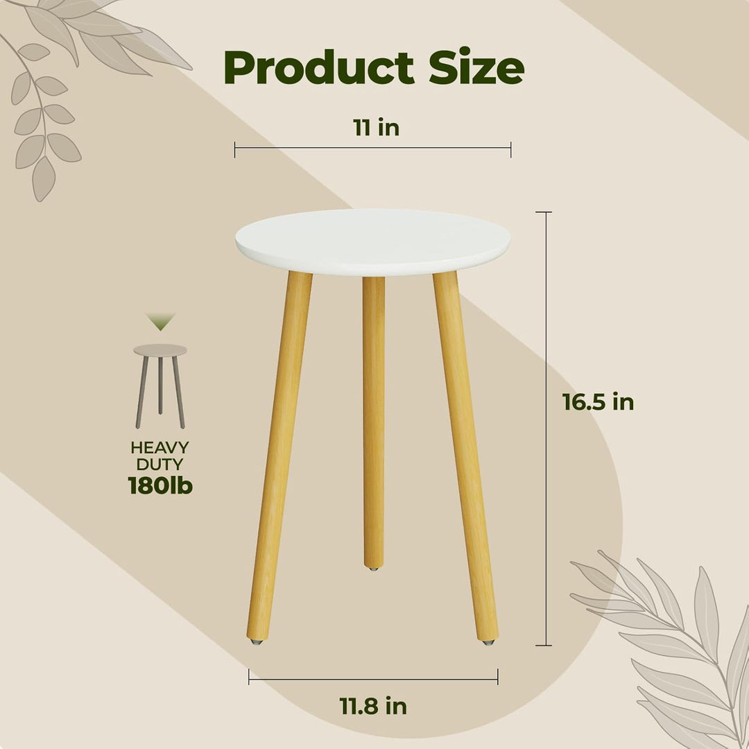 Bamworld Blumenständer Hoch – Moderner Beistelltisch & Pflanzenständer aus Holz, Rundes Design für W