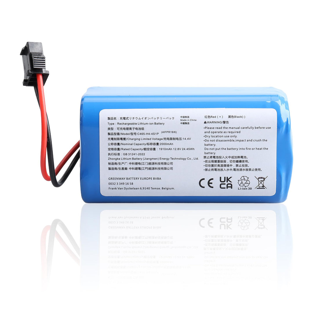 12.8V 2000mAh Ersatzakku Kompatibel mit Lefant M210 M210B M210P M213 M213S Robot Vacuum Cleaner, Li-