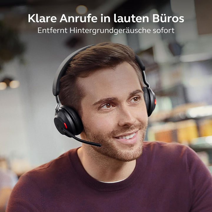 Jabra Evolve2 65 Wireless PC Headset with Charging Stand – Noise Cancelling UC Certified Stereo Head