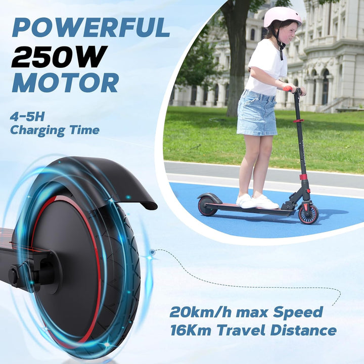 RCB R15 Elektroroller Kinder ab 8-12-16 Jahre, Faltbarer E Scooter, Max 20km/h, Reichweite 16KM, Nur