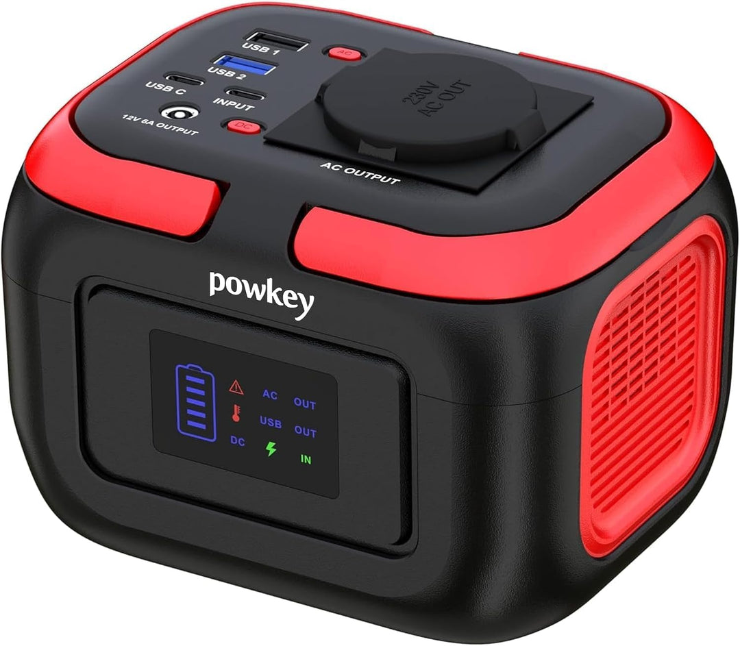 Powkey Tragbare Powerstation 26400mAh/97.68Wh mit Faltbares Solarpanel 40W, Powerbank mit Steckdose