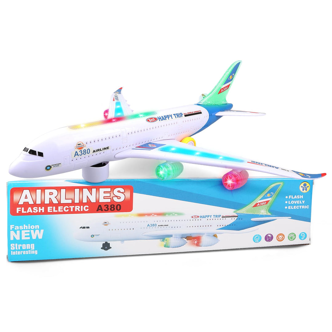 Bump and Go Flugzeugspielzeug – Realistisches Flugzeugmodell mit 4D-Lichtern & Sound – Bewegliches F
