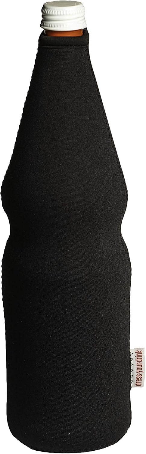 Flaschenkühler 0,7-1,0L für Glas- & PET Flaschen, Neopren, Getränkekühler, (schwarz, 5) Schwarz 5, S
