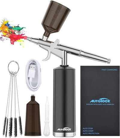 Autolock Airbrush Set 32PSI Kompressor Tragbares Airbrush Kit und wiederaufladbares manuelles Airbru