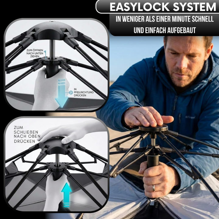 GOALPINE® Atlas IV Wurfzelt Pop-up Zelt für 2-4 grosse Personen, 100% Wasserdicht, in 40 Sekunden au