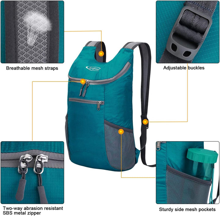 G4Free Ultraleichter 11 l kleiner faltbarer Rucksack für Reisen, Wandern, Radfahren, Wandern oder Me