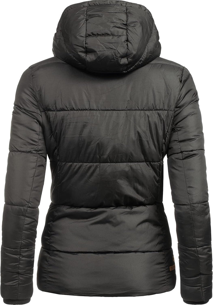 Navahoo Damen warme Winter Steppjacke Megan XS-XXL XL Schwarz, XL Schwarz